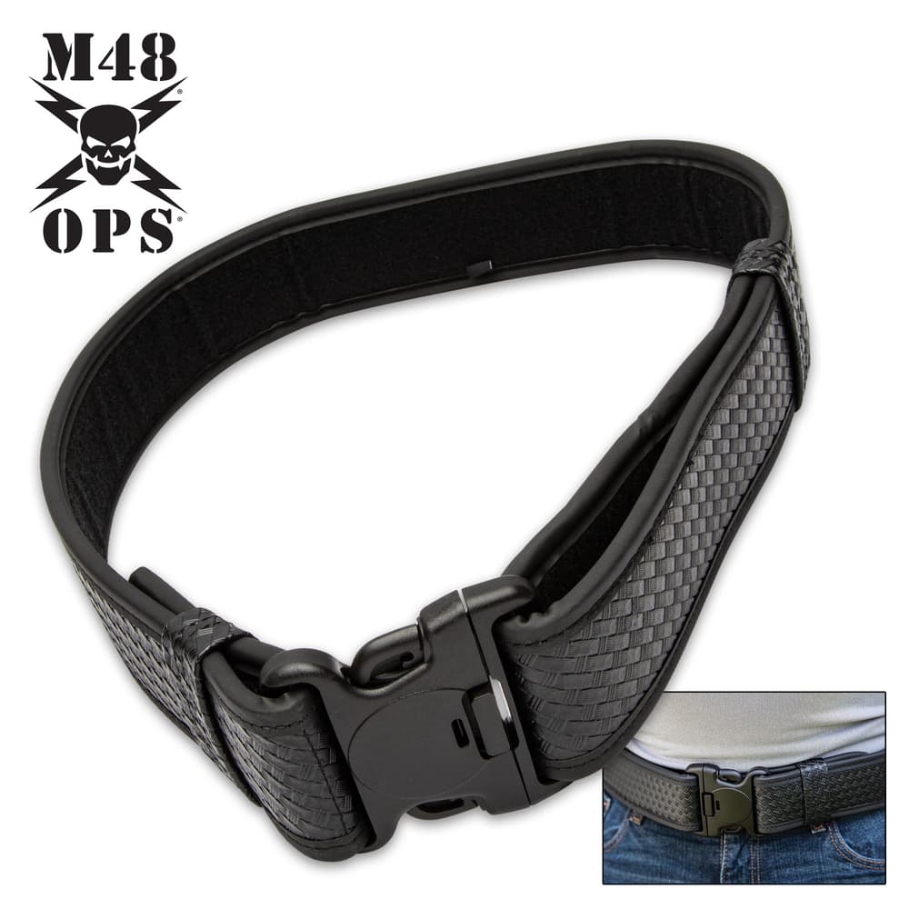 The M48 Large Faux Leather Duty Gear Belt is the perfect belt for police officers, security guards, or any public safety official image number 0